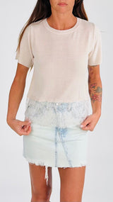 Maglia girocollo fondo pizzo K.