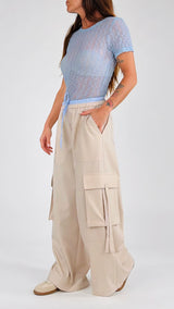 Pantalone cargo fiammato T.