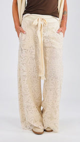 Pantalone palazzo macramè T.