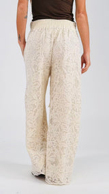 Pantalone palazzo macramè T.