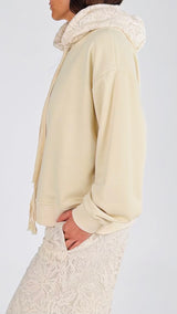 Felpa cappuccio macramè T.