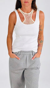 Canotta costina collo pizzo H.