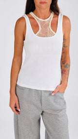 Canotta costina collo pizzo H.