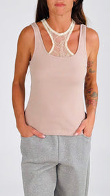 Canotta costina collo pizzo H.