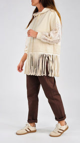 Felpa cappuccio frange H.