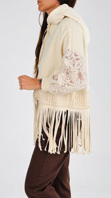 Felpa cappuccio frange H.