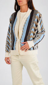 Cardigan jacquard zig zag H.