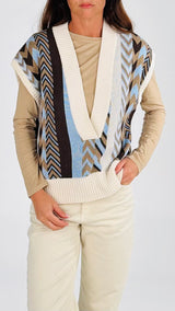 Gilet jacquard zig zag H.