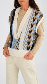 Gilet jacquard zig zag H.