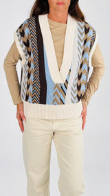 Gilet jacquard zig zag H.