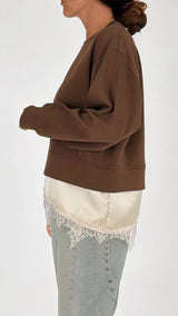 Felpa m/l fondo raso pizzo H.