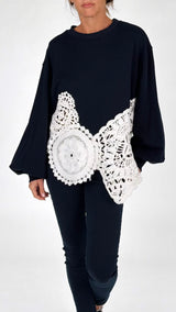 Felpa fondo crochet T.