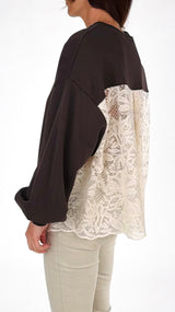 Felpa schiena macramè T.