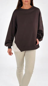 Felpa schiena macramè T.