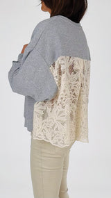 Felpa schiena macramè T.