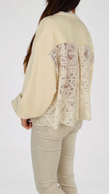 Felpa schiena macramè T.