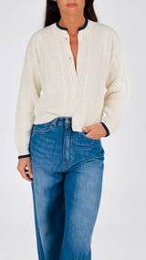 Cardigan trecce bordino T.