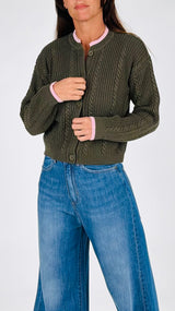 Cardigan trecce bordino T.