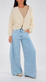 Cardigan cotone frange H.