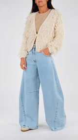Cardigan cotone frange H.