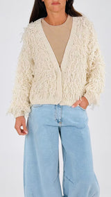 Cardigan cotone frange H.