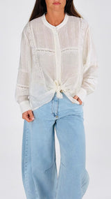 Camicia coreana organza pizzo H.