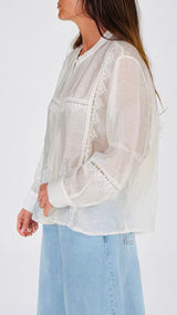 Camicia coreana organza pizzo H.