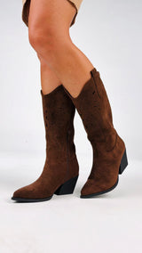 Texano ecocamoscio intarsi