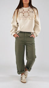 Pantalone drill ovetto elastico T.