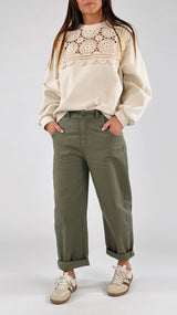 Pantalone drill ovetto elastico T.