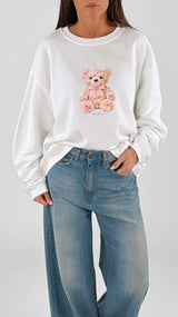 Felpa orso fiori Vic.