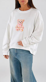 Felpa orso fiori Vic.