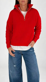 Pull cotone mezza zip H.