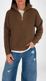 Pull cotone mezza zip H.