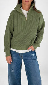 Pull cotone mezza zip H.