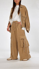 Pantalone cargo cupro T.