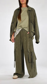 Pantalone cargo cupro T.