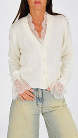 Cardigan cotone pizzo Vic.