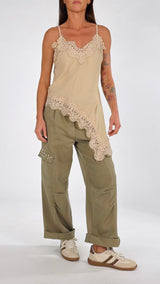 Top lingerie pizzo asimmetrico T.