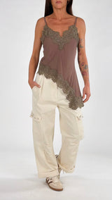 Top lingerie pizzo asimmetrico T.