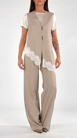 Pantalone gessato tela leggera H.