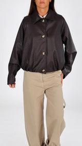 Bomber ecopelle intrecciato H.