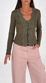 Twinset cotone pizzo H.