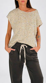 Pull smanicato fili lamé H.