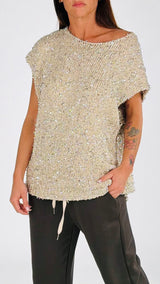 Pull smanicato fili lamé H.