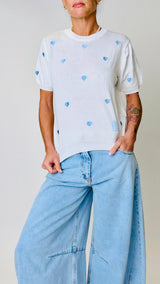 Pull mezza manica cuoricini