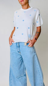 Pull mezza manica cuoricini