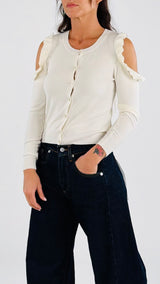 Cardigan cut out rouches Vic.