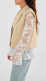 Gilet crop gessato Vic.