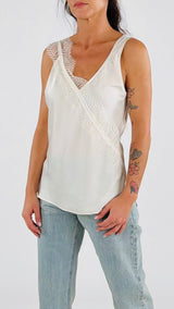 Canotta raso pizzo trasversale H.